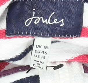 Joules Women’s Multicoloured Striped 1/4 Zip Cotton Jumper UK 18