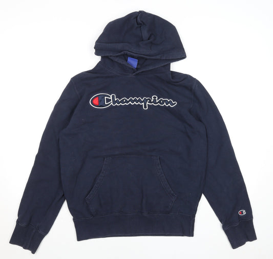 Champion Men's Blue Pullover Hoodie Medium Logo Sportswear