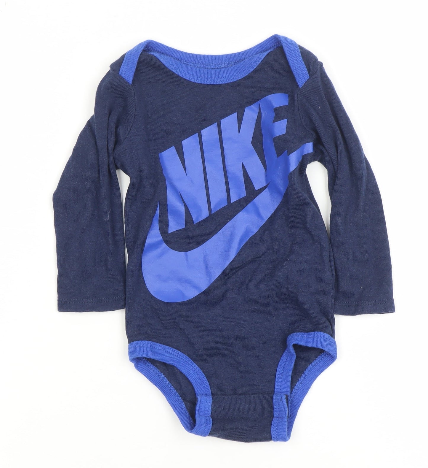 Nike Blue Long Sleeve Baby Bodysuit 0-6 Months Unisex Sports Babygrow
