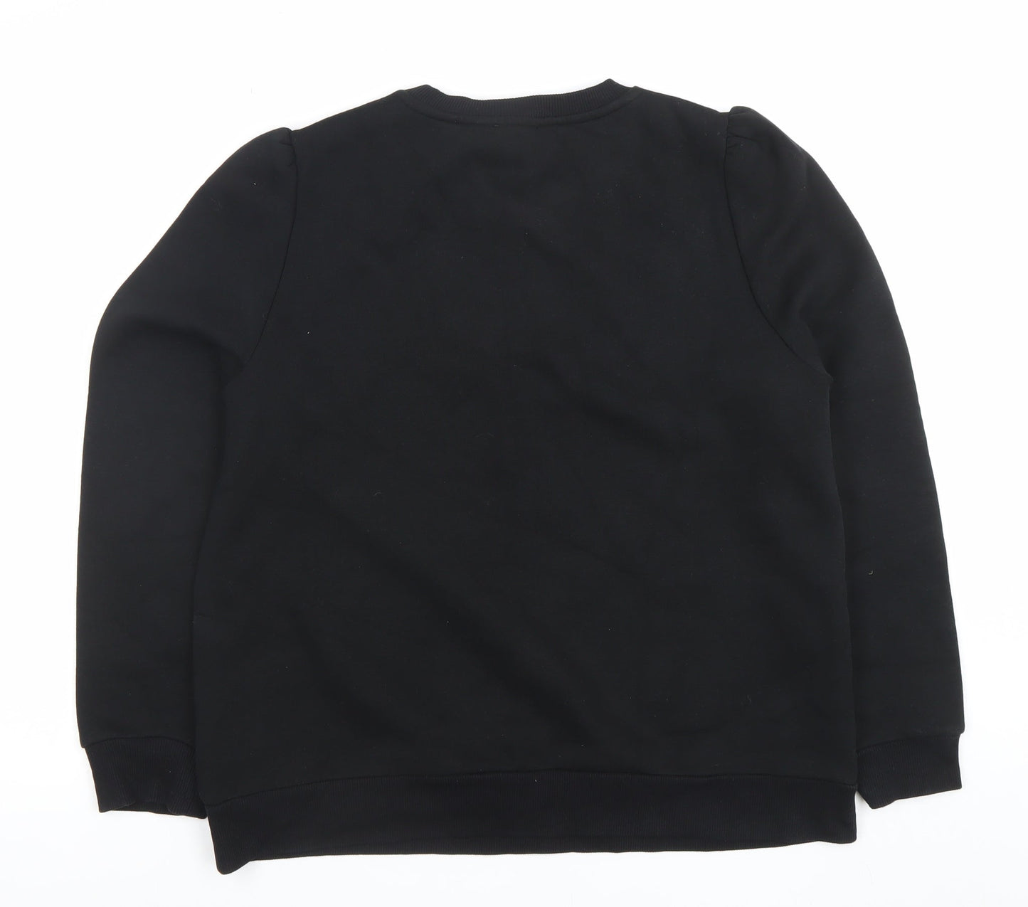 SAYIDOA Womens Black X-Large Pullover Sweatshirt Graphic Print Cotton Blend