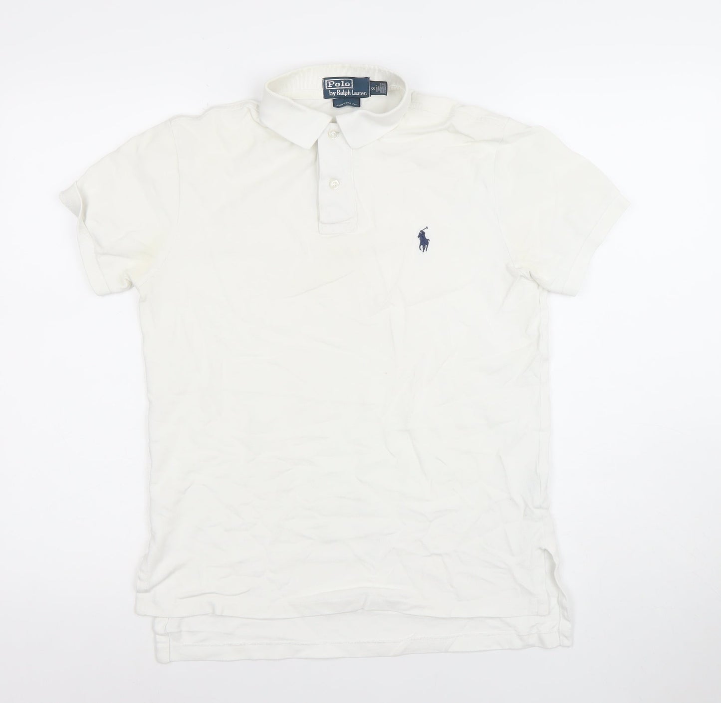 Ralph Lauren Men's White Cotton Polo Shirt Small Custom Fit
