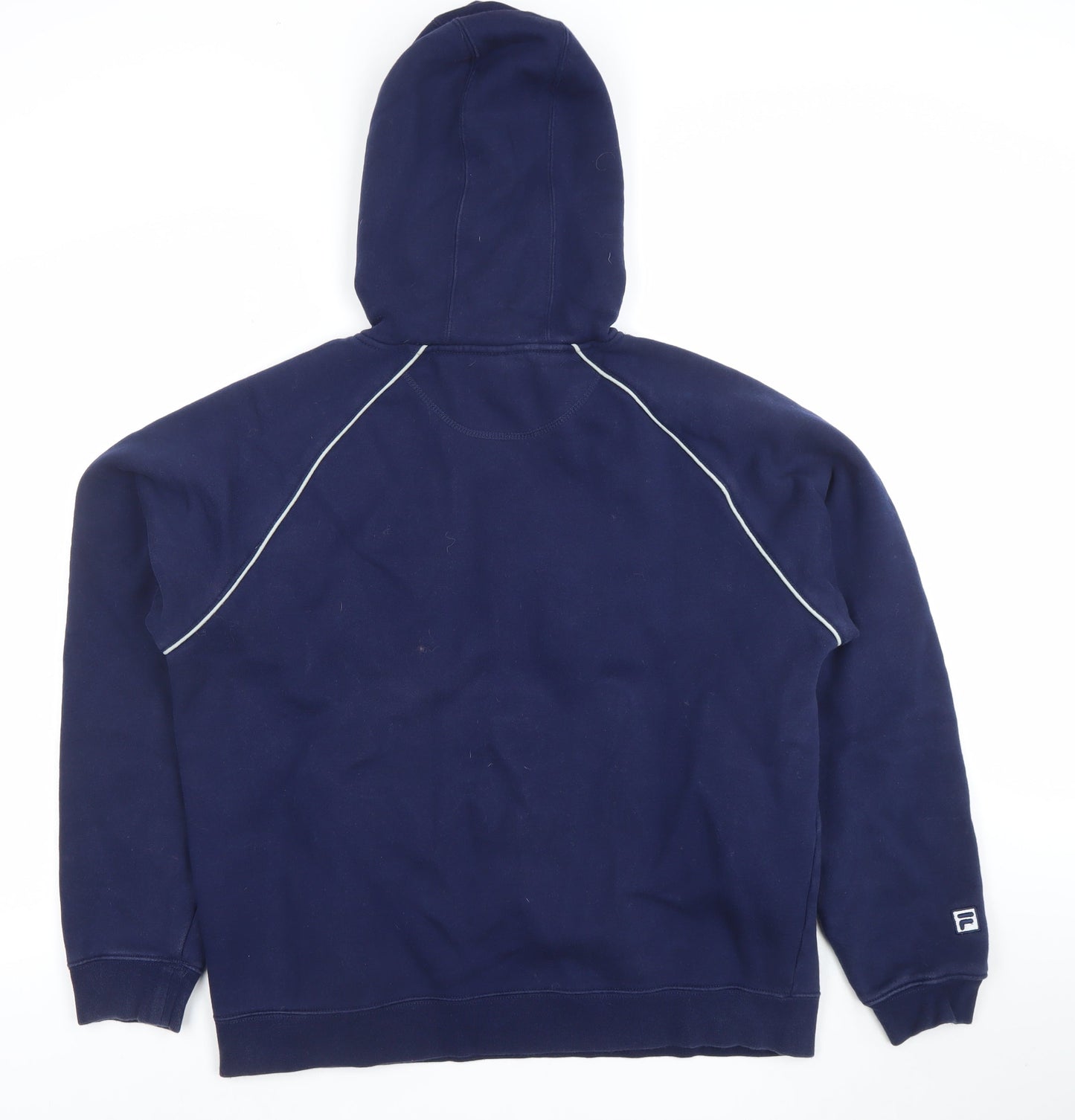 Fila Men's Blue Pullover Hoodie L Athletic Logo Sportswear