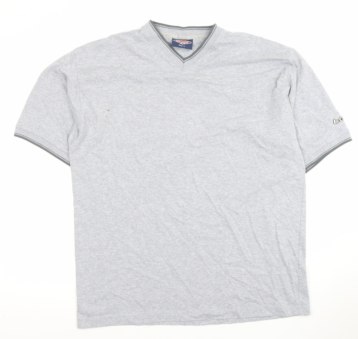 Lee Cooper Men's Grey V-Neck Short Sleeve T-Shirt Size L