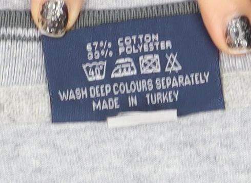 Lee Cooper Men's Grey V-Neck Short Sleeve T-Shirt Size L