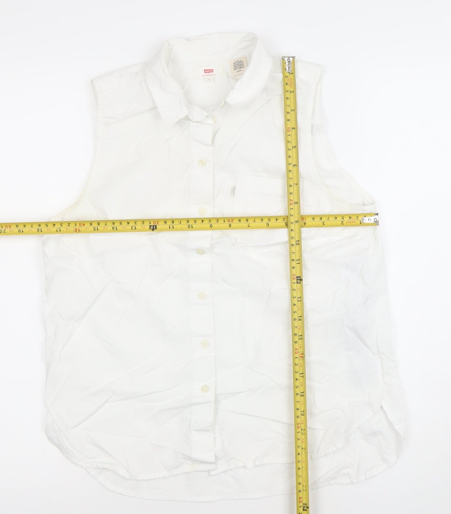 Levi's Women's White Sleeveless Button-Up Cotton Shirt Size S