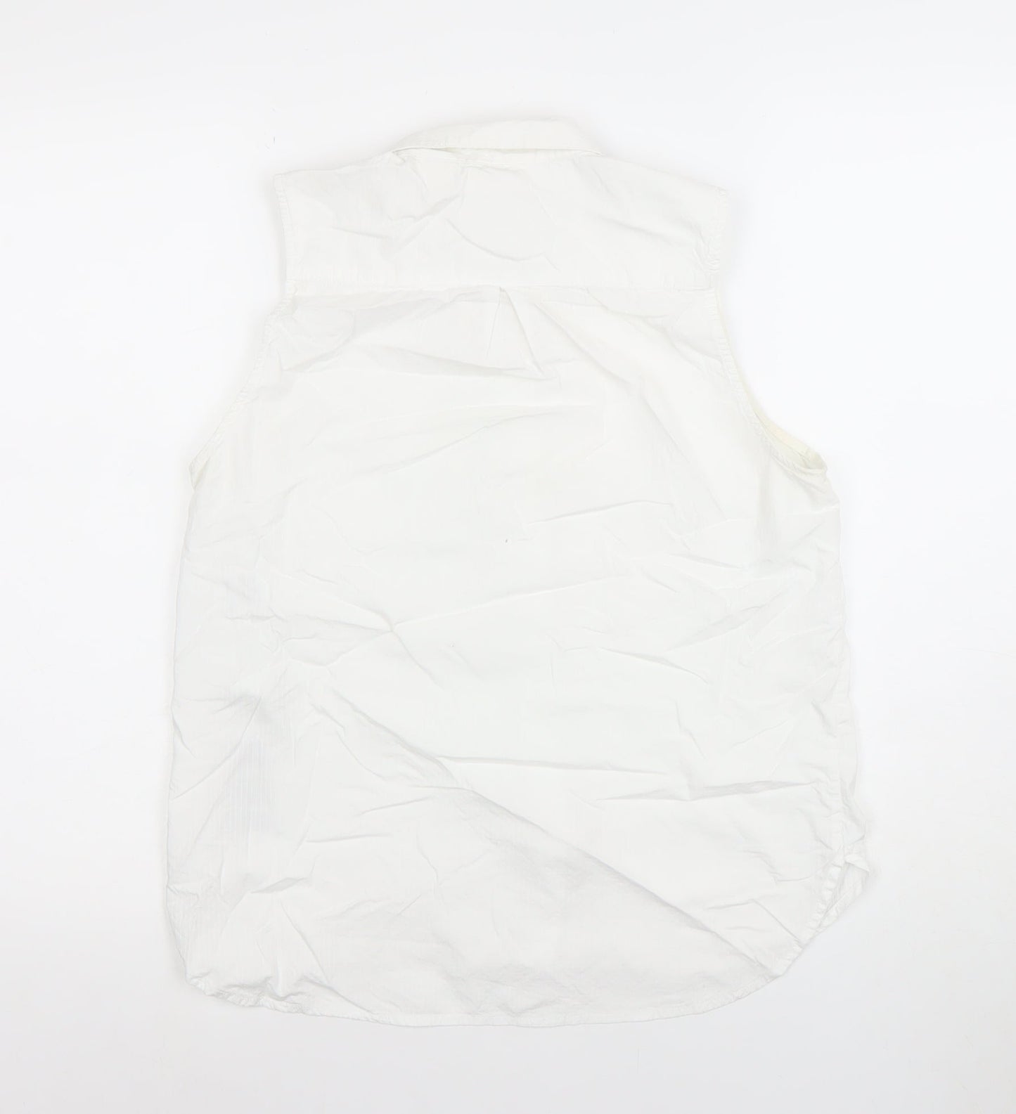 Levi's Women's White Sleeveless Button-Up Cotton Shirt Size S