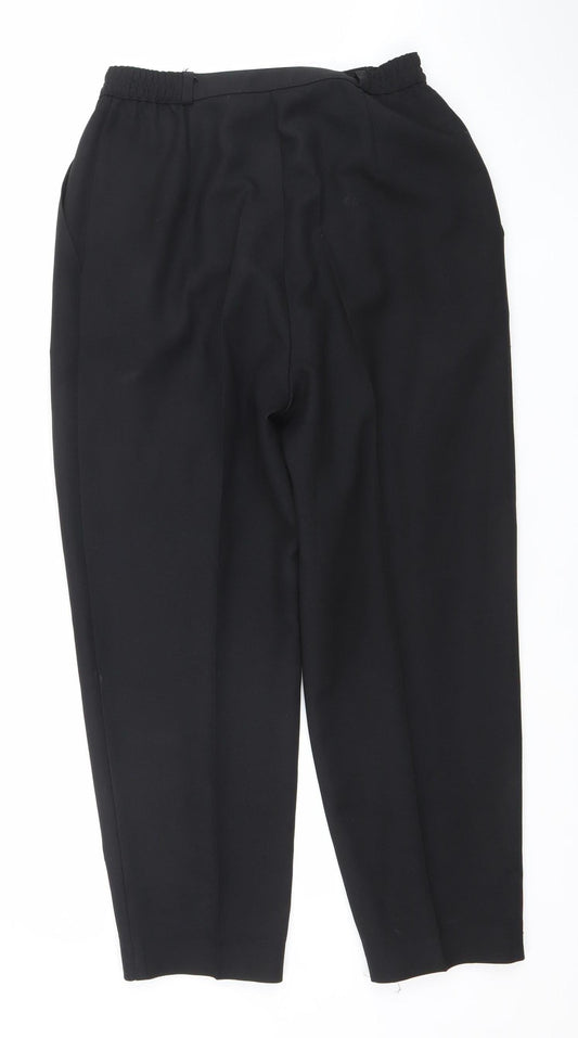 Marks and Spencer Women Black Size 12 Classic Tapered Trousers