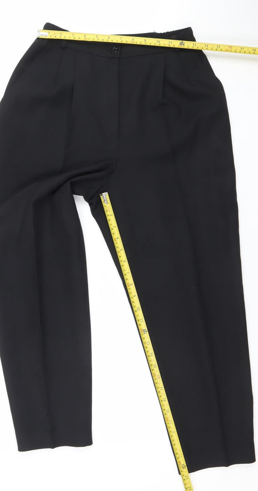 Marks and Spencer Women Black Size 12 Classic Tapered Trousers