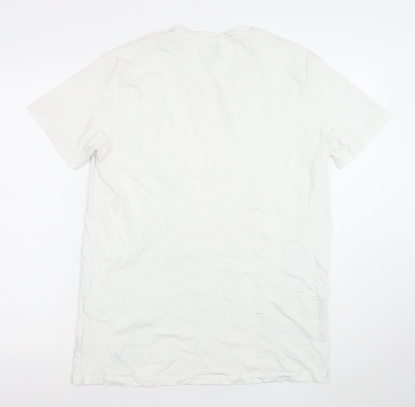 Diesel Men's White XL Cotton Crew Neck Short Sleeve T-Shirt