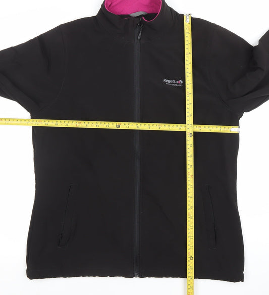 Regatta Women's Black Softshell Jacket Size 16 Windproof Lined Outdoor Coat