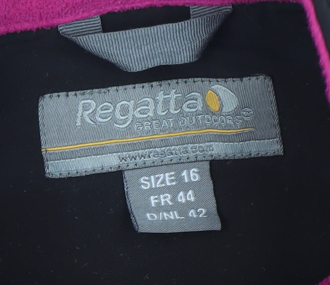 Regatta Women's Black Softshell Jacket Size 16 Windproof Lined Outdoor Coat