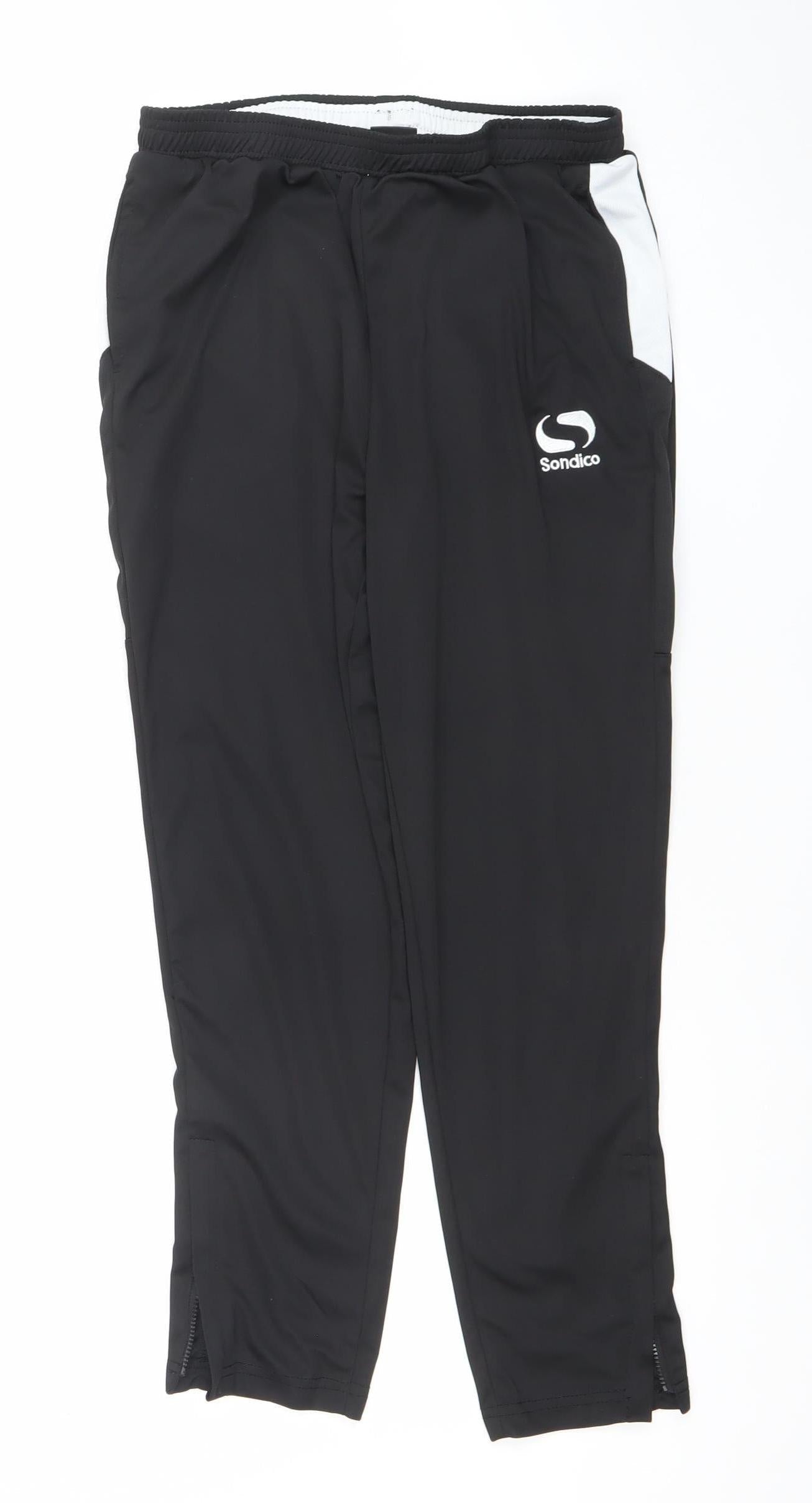 Sondico Boys Black 13 Years Track Pants Elastic Waist Football Joggers