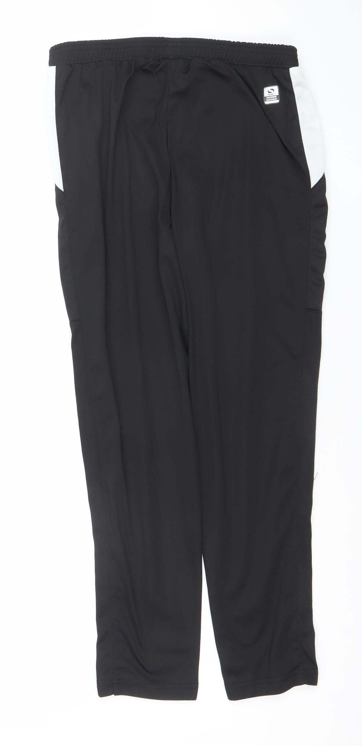 Sondico Boys Black 13 Years Track Pants Elastic Waist Football Joggers