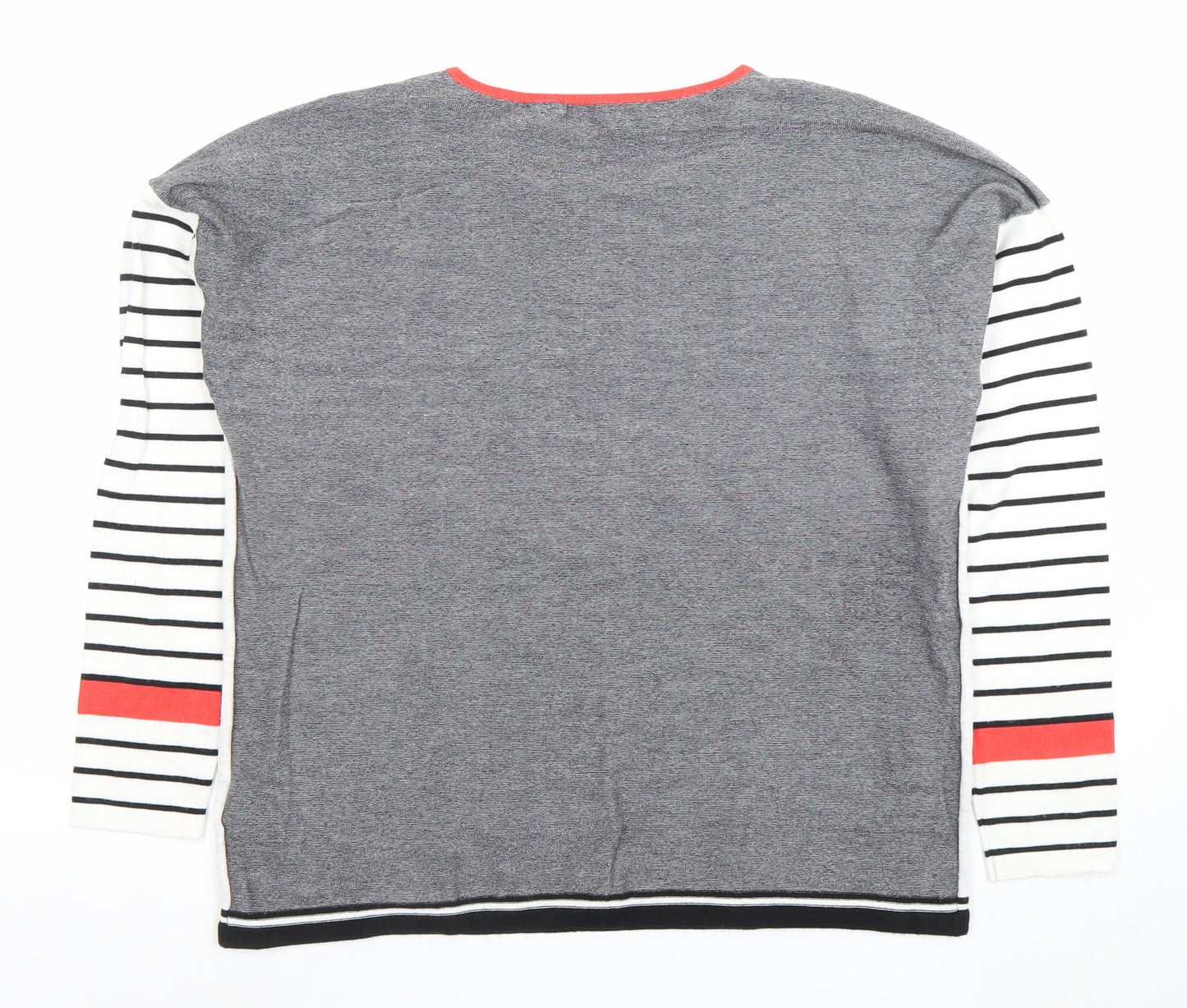 Cecil Women's Multicoloured Striped Crew Neck Long Sleeve Jumper M