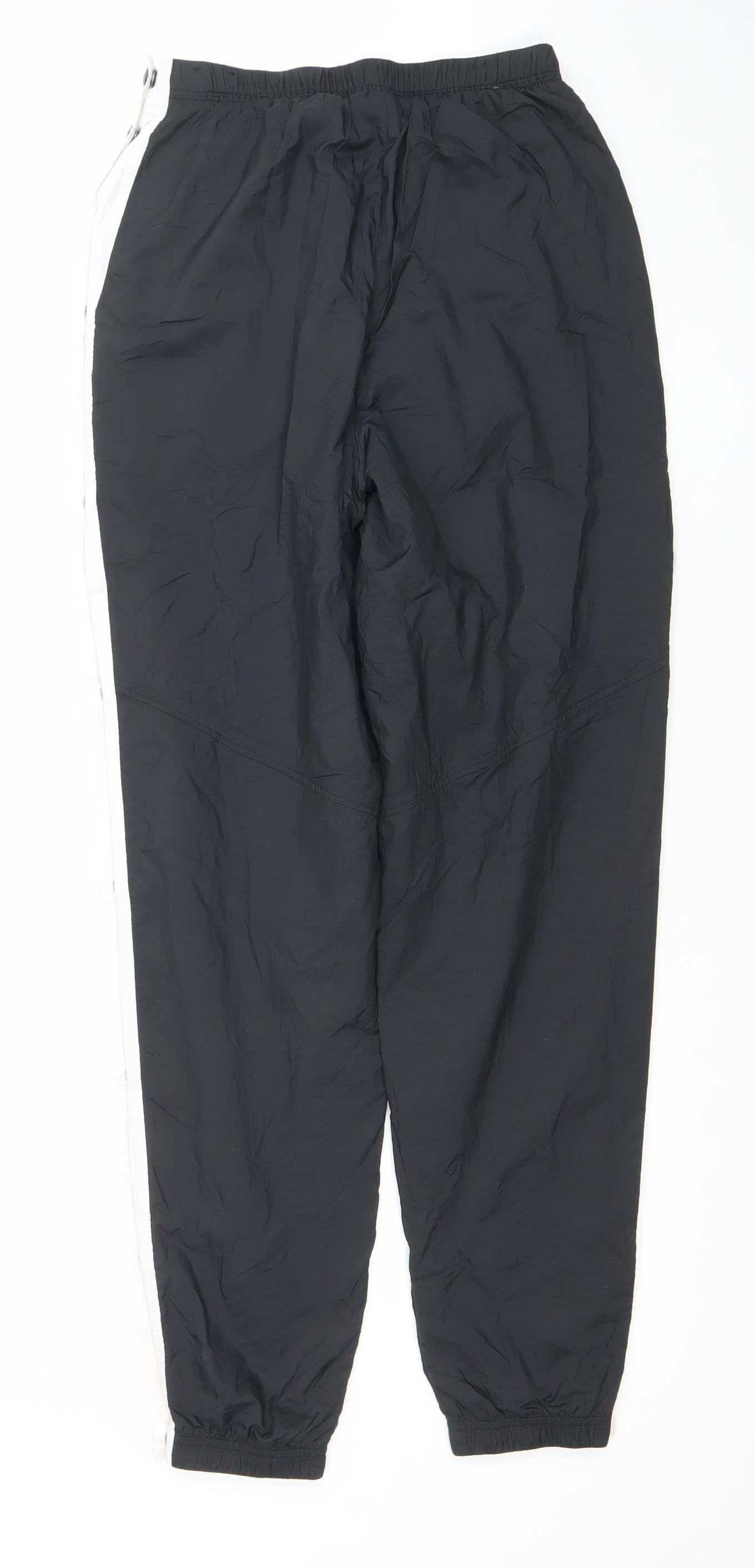 Nike Men's Black XS Track Pants with Snap Sides and Drawstring Waist