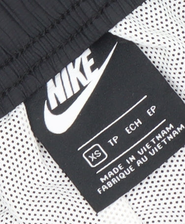 Nike Men's Black XS Track Pants with Snap Sides and Drawstring Waist