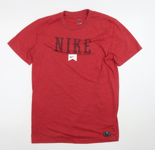 Nike Men's Red Dri-Fit Sports T-Shirt Size L Regular Fit