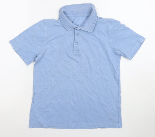 St. Bernard Boys Blue Cotton Polo Shirt 10-11 Years Button-Down Collar