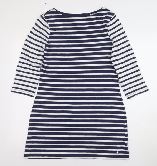 Jack Wills Women's Blue Striped T-Shirt Dress Size 12