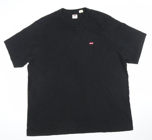 Levi's Men's Black 2XL Crew Neck Cotton Logo T-Shirt