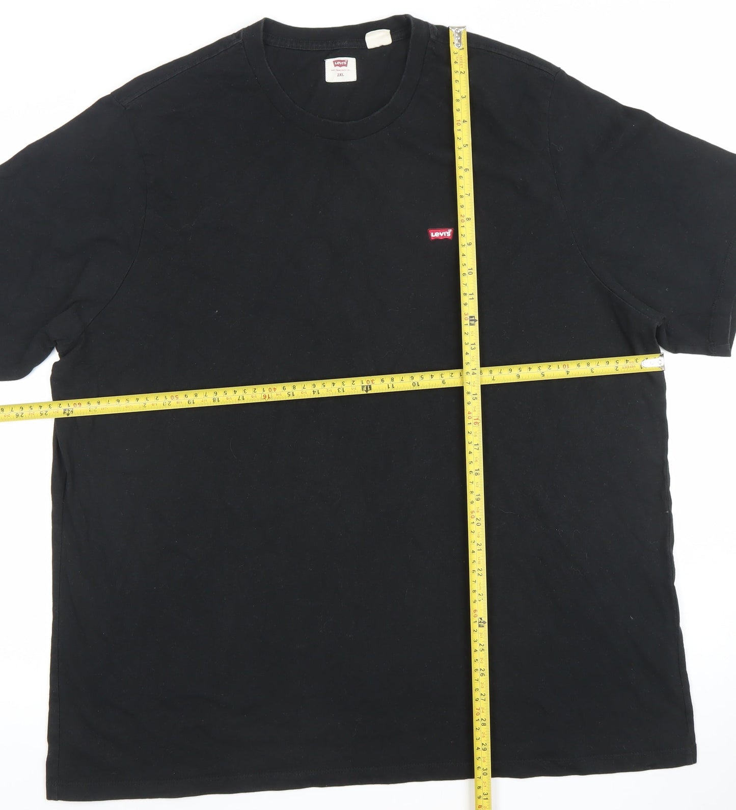 Levi's Men's Black 2XL Crew Neck Cotton Logo T-Shirt