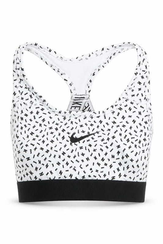 Nike Girls White Black Dri-FIT Sports Bra M Athletic Tank Top