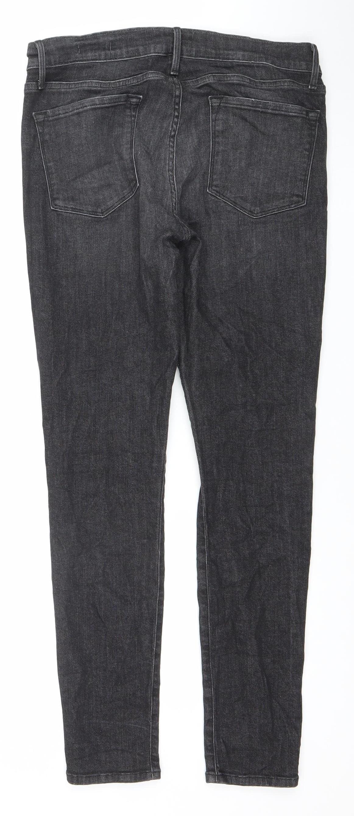 FRAME Womens Black Skinny Jeans Size 30 Slim Fit Mid Rise Denim