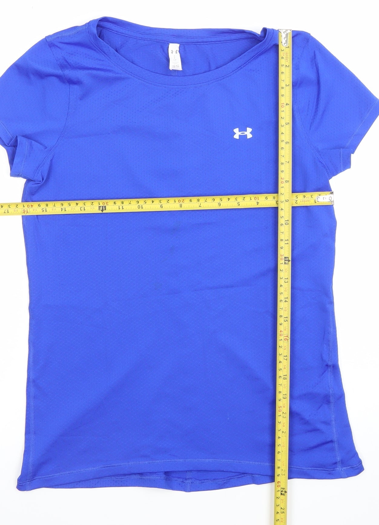 Under Armour Womens Blue HeatGear Fitted Short Sleeve T-Shirt Size S