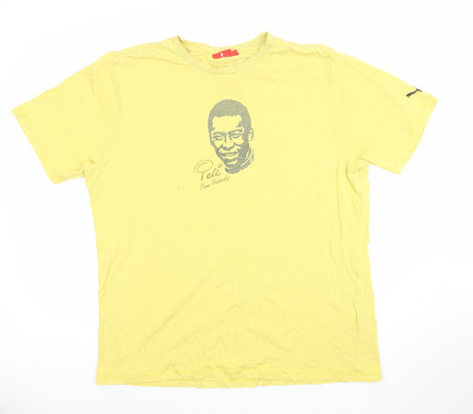 Puma Men’s Yellow XL Pelé Graphic Short Sleeve T-Shirt