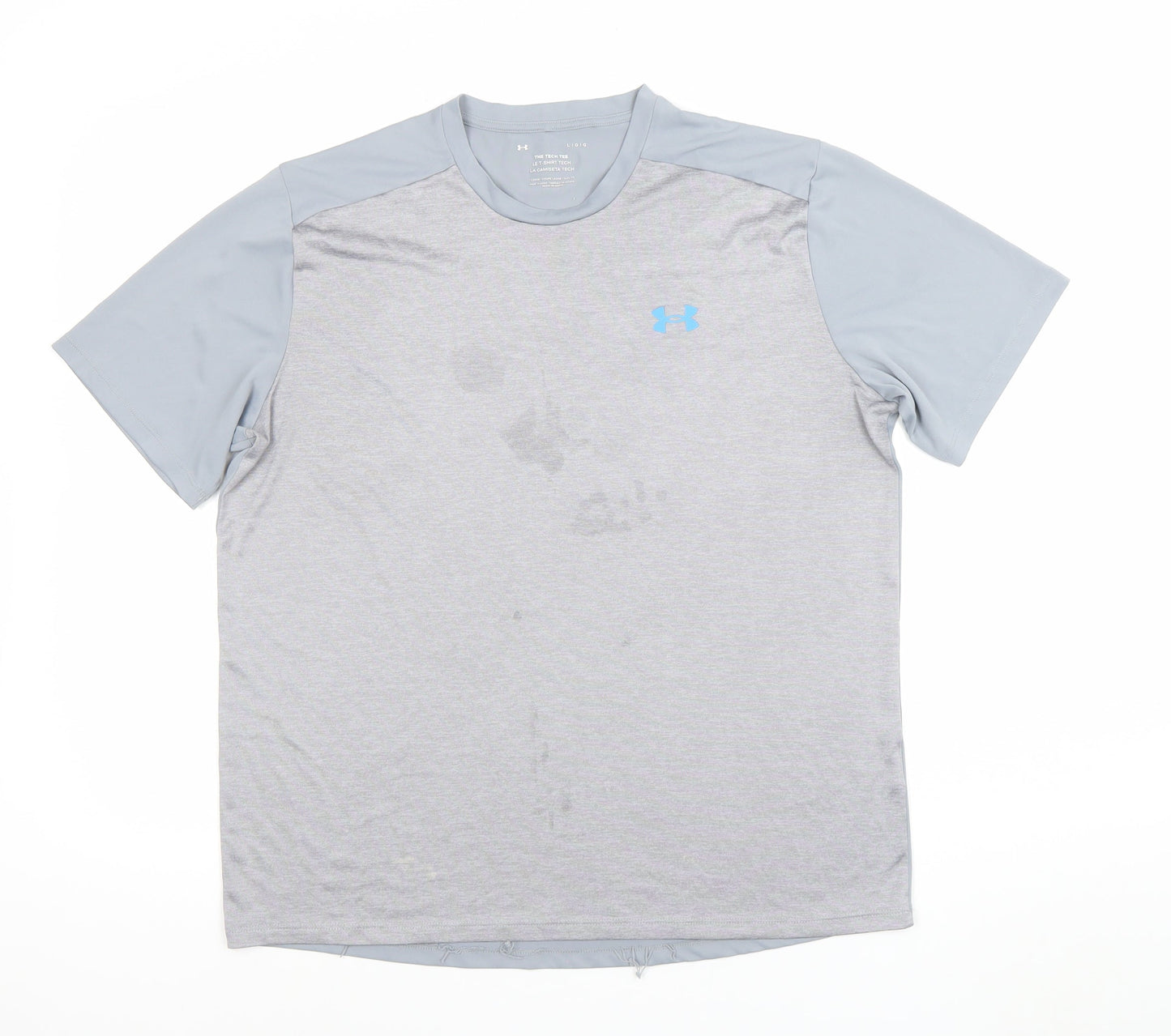 Under Armour Men's Grey Tech Tee T-Shirt L Short Sleeve Lightweight