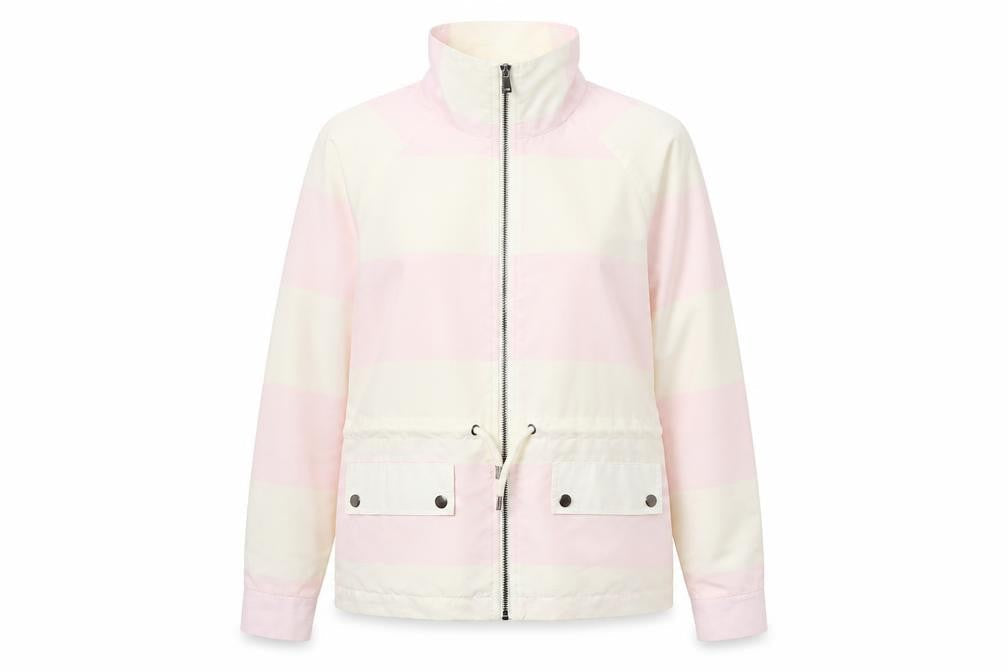 Noisy May Women’s Pink Striped Windbreaker Jacket Size M
