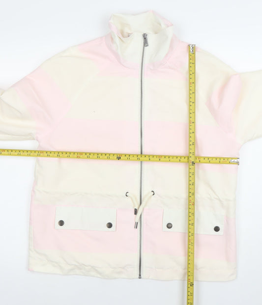 Noisy May Women’s Pink Striped Windbreaker Jacket Size M