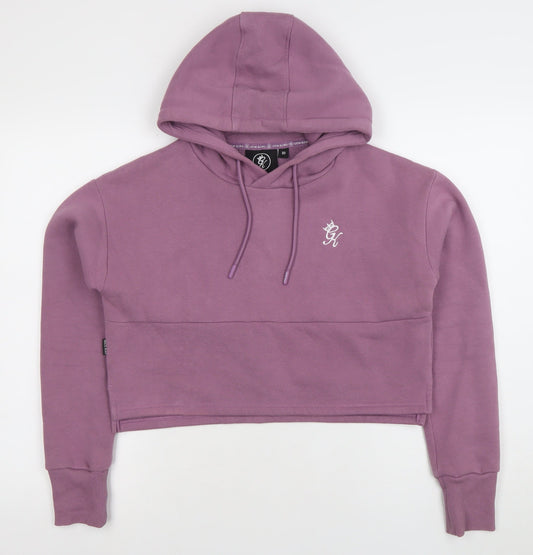Gym King Women Purple Cropped Pullover Hoodie Size 10 Cotton Blend