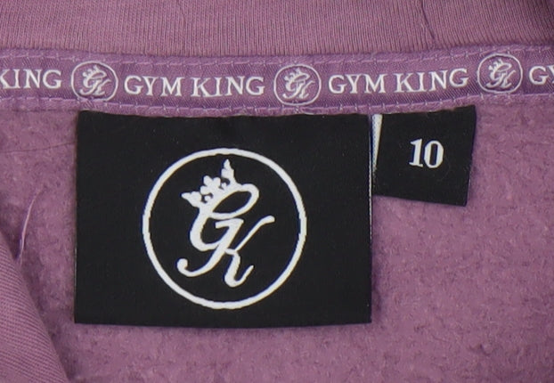 Gym King Women Purple Cropped Pullover Hoodie Size 10 Cotton Blend