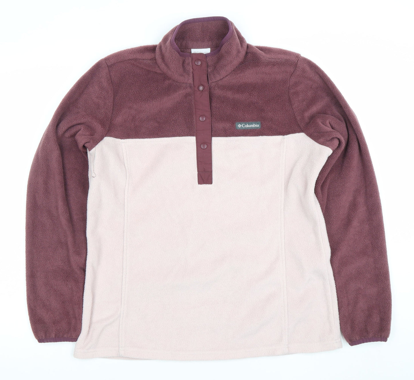 Columbia Womens Purple Beige Fleece Pullover Sweatshirt Size 7