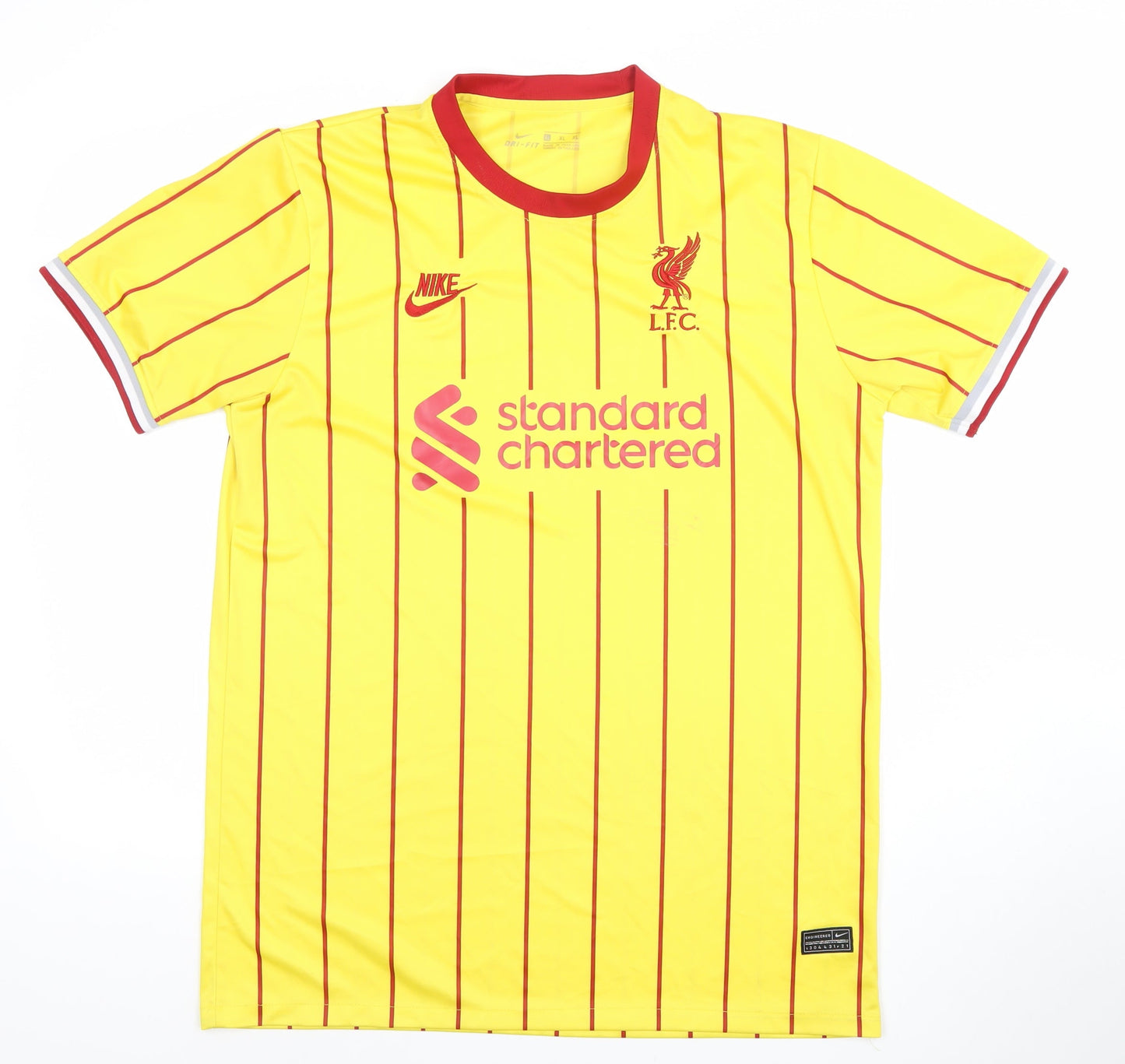 Nike Men's Yellow Liverpool FC Dri-FIT Football Jersey T-Shirt XL