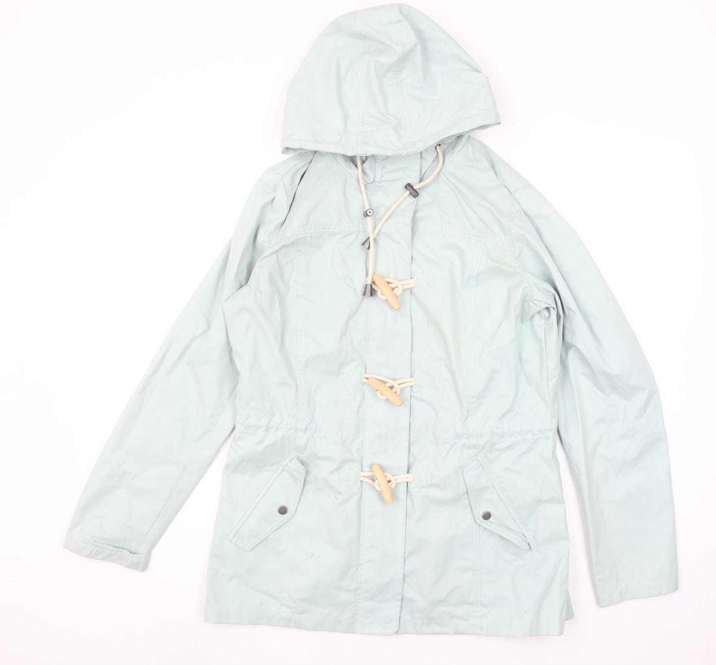 Fat Face Women's Blue Hooded Toggle Parka Jacket UK 10