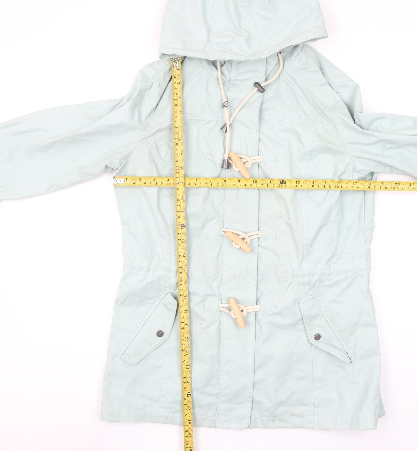 Fat Face Women's Blue Hooded Toggle Parka Jacket UK 10