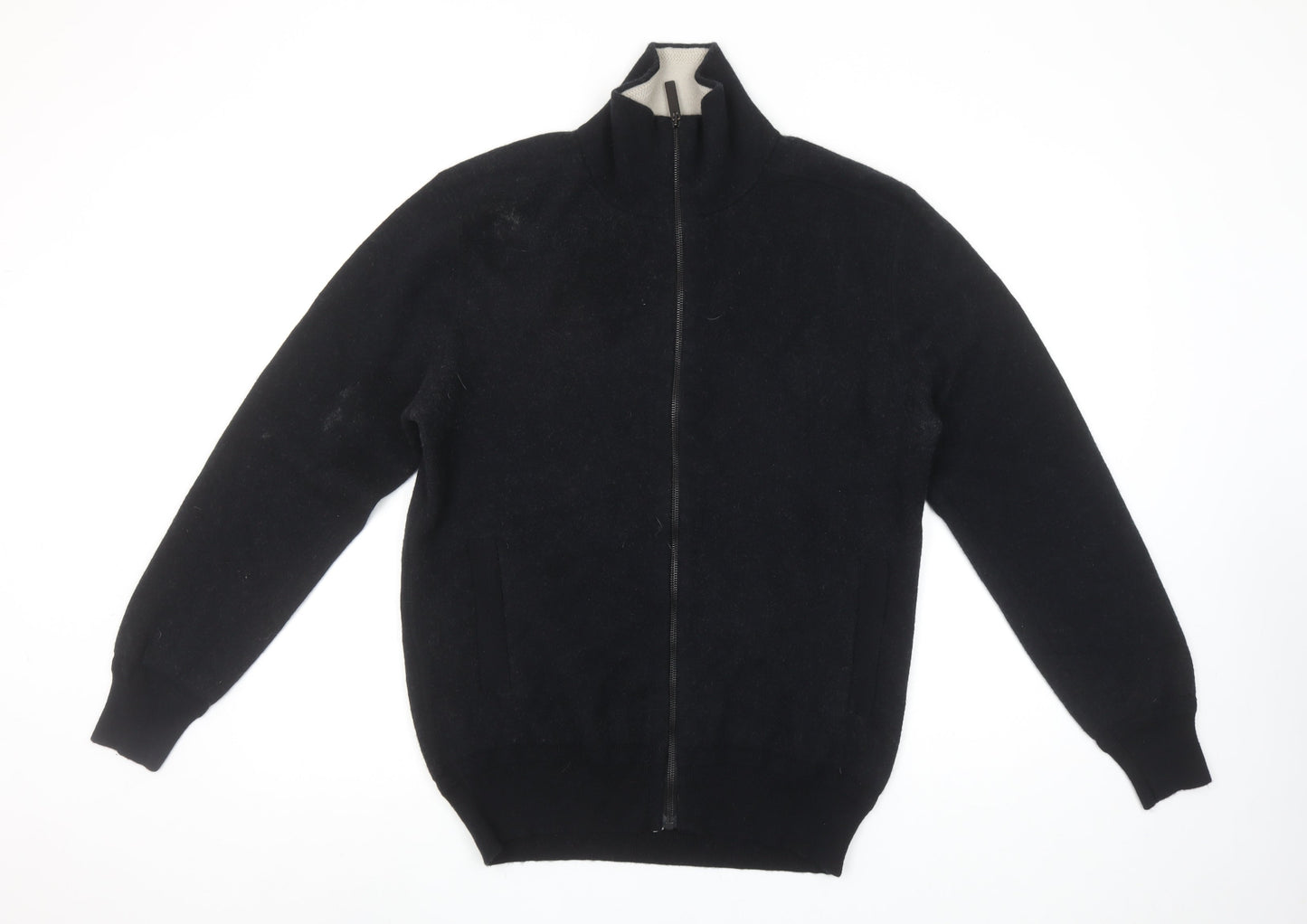 Burberry Men's Black XL Cashmere Full Zip Jumper