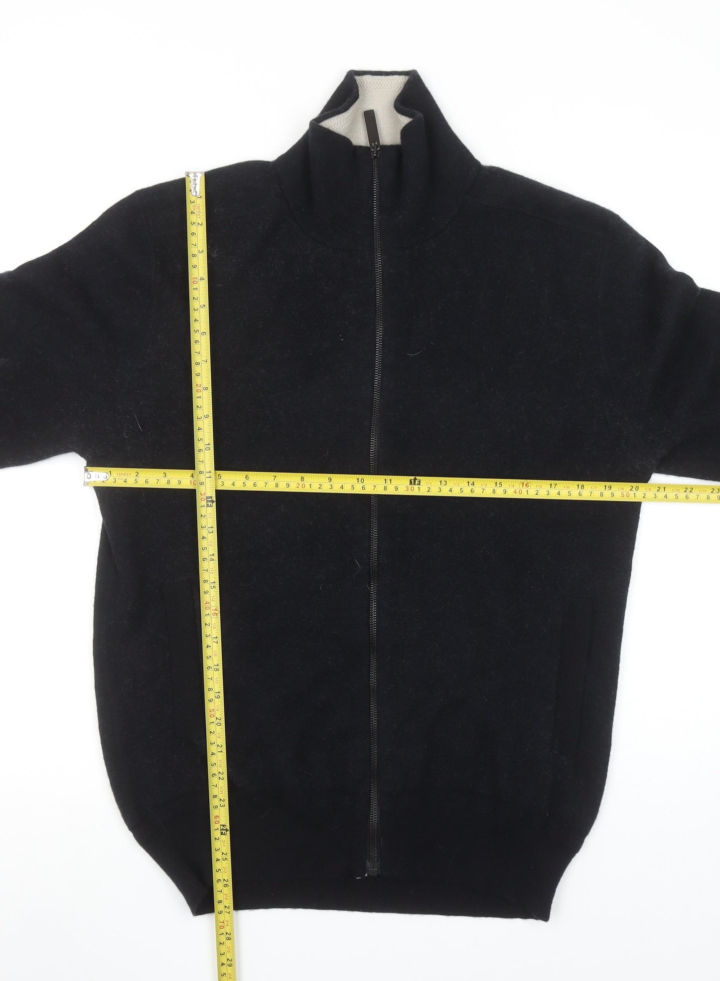 Burberry Men's Black XL Cashmere Full Zip Jumper