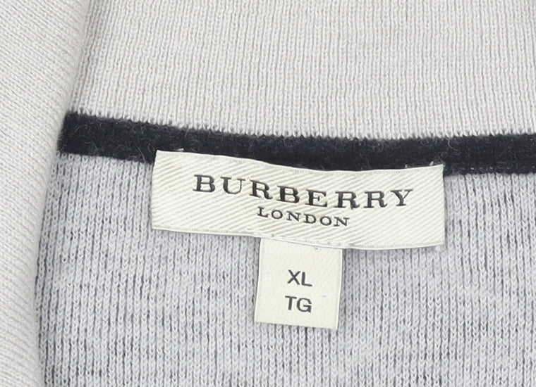 Burberry Men's Black XL Cashmere Full Zip Jumper
