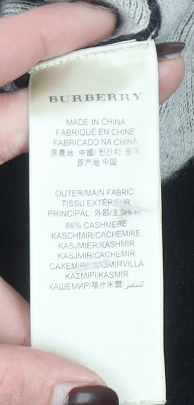 Burberry Men's Black XL Cashmere Full Zip Jumper