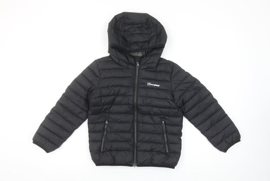 Berghaus Boys Black 5-6 Years Hooded Puffer Jacket Lightweight Winter Coat