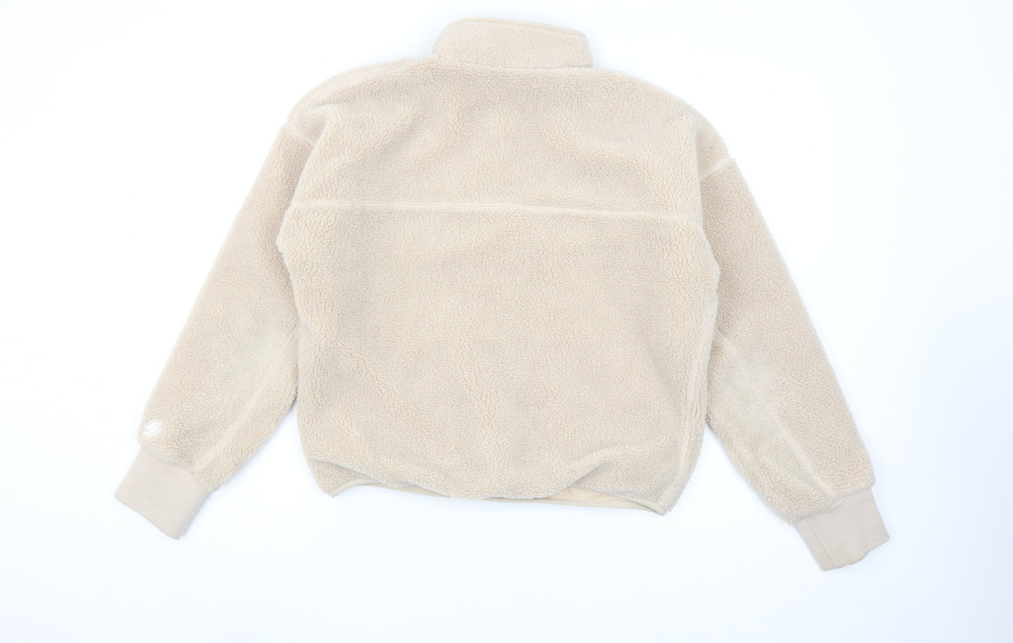 Superdry Women's Beige 1/4 Zip Fleece Pullover Sweatshirt UK 10