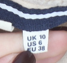 Superdry Women's Beige 1/4 Zip Fleece Pullover Sweatshirt UK 10