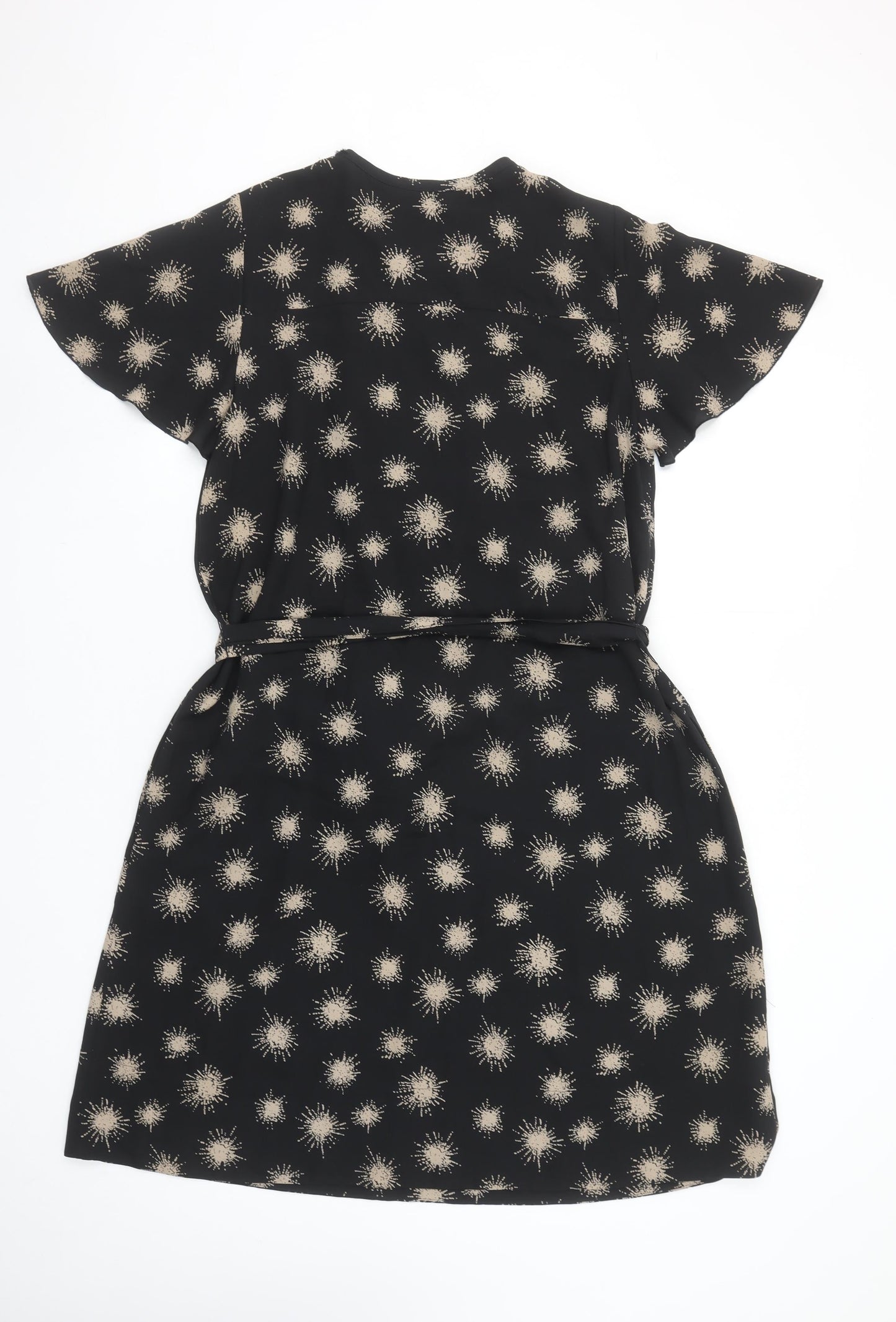 Jaeger Women’s Black Silk Ruffle Shift Dress Size 12