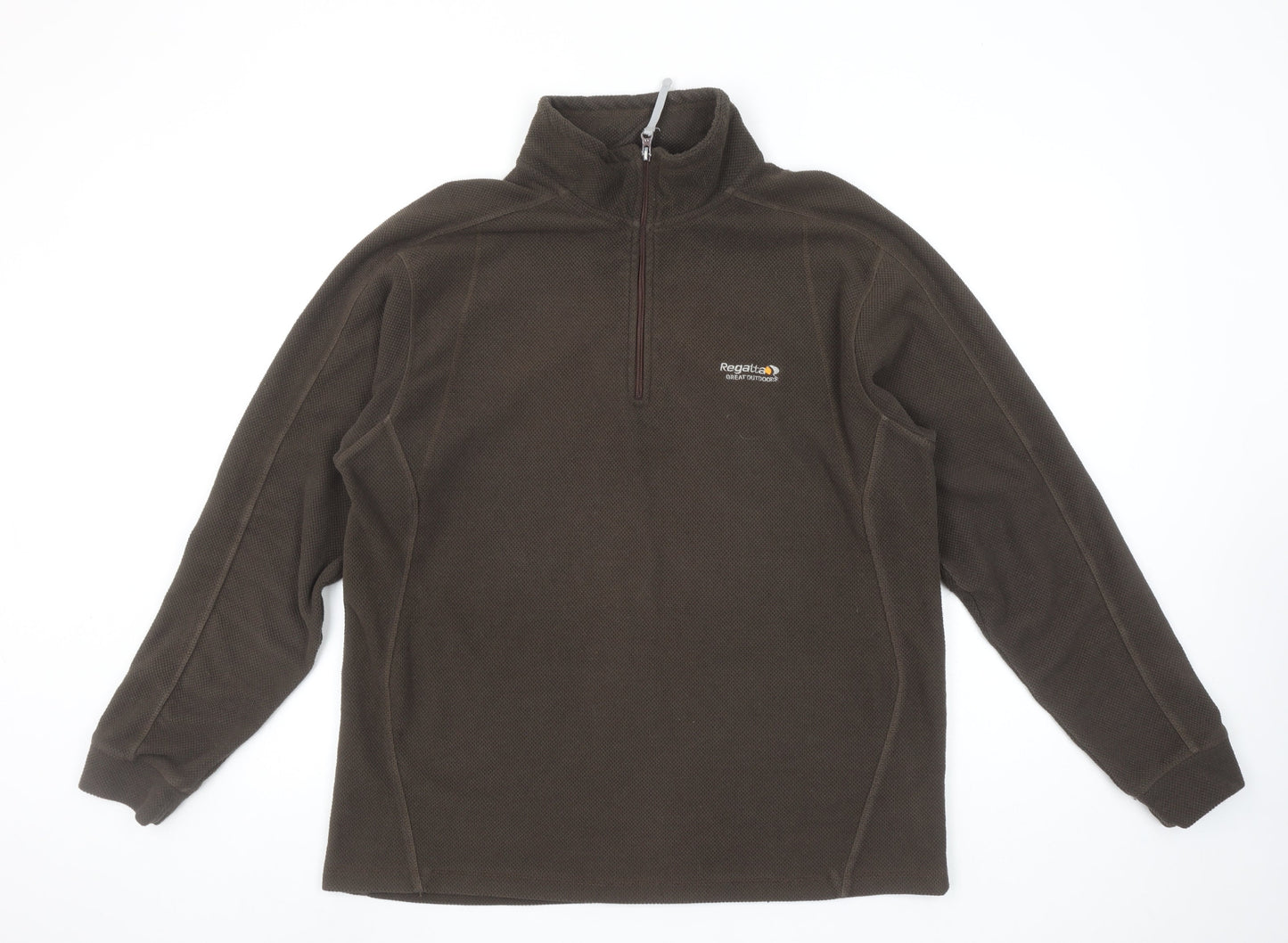 Regatta Mens Brown XL Fleece Pullover Sweatshirt Outdoor Zip Neck