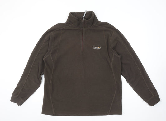 Regatta Mens Brown XL Fleece Pullover Sweatshirt Outdoor Zip Neck