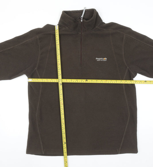 Regatta Mens Brown XL Fleece Pullover Sweatshirt Outdoor Zip Neck