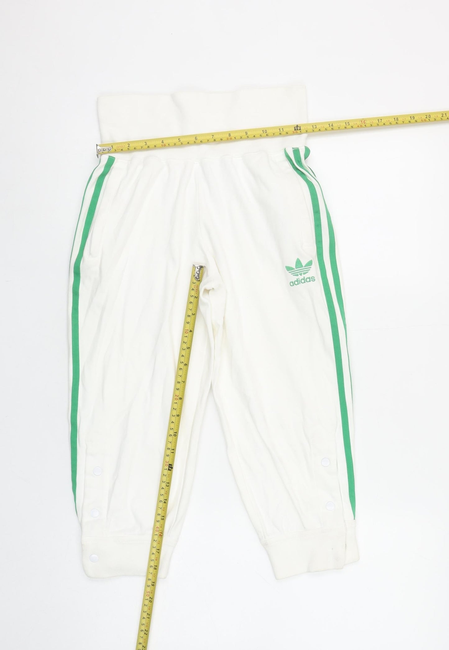 Adidas Women's White Track Pants Size 8 Elastic Waist Joggers